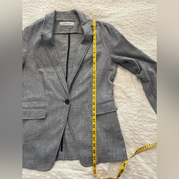 ZARA Basics Lightweight Blazer Jacket Grey XL fits sz L best - Picture 8 of 9